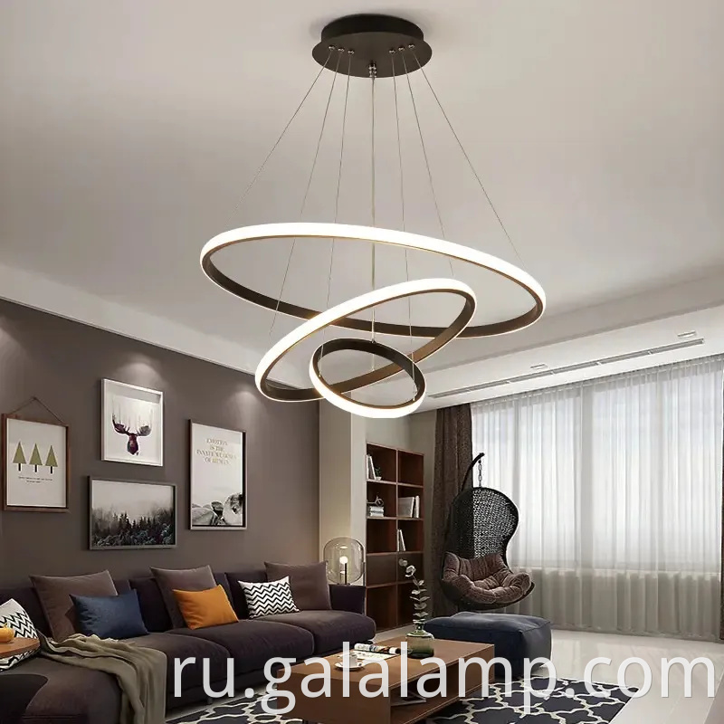 Роскошный декоративный круговой кольцо подвесной светильник для современной гостиной